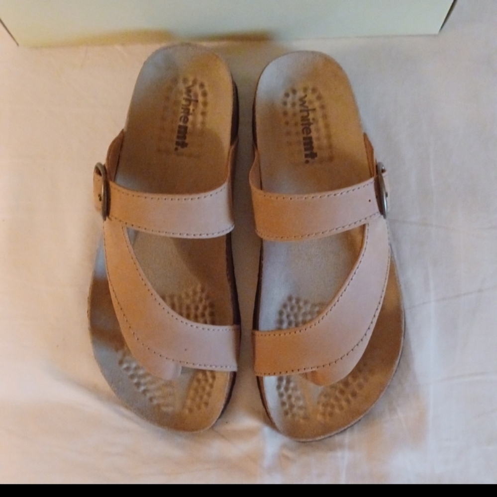 💝HP🫶White Mountain 7.5 M Carly Style Jute (BeigeTan) Thong Sandals
